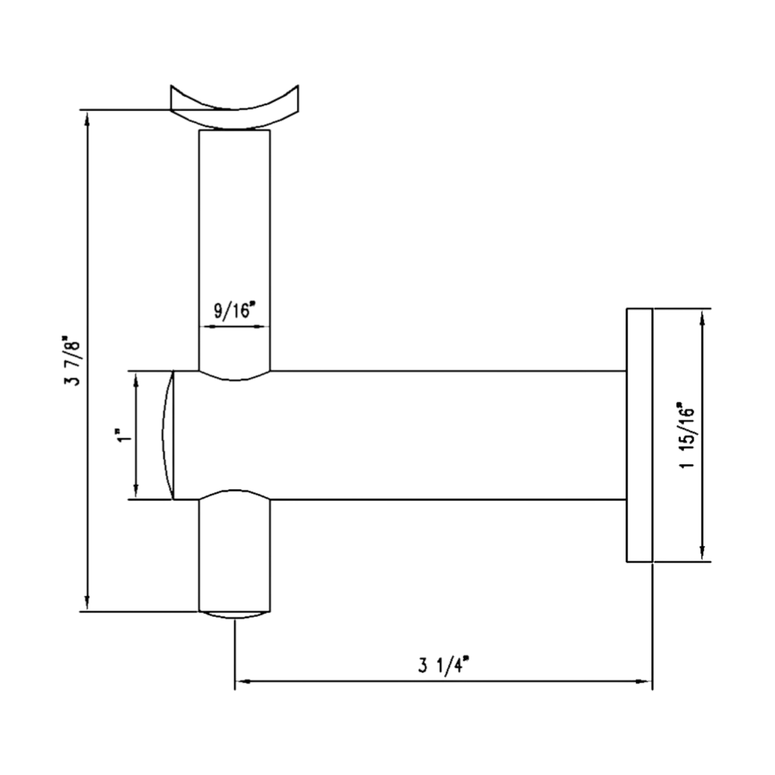 SS Wall Bracket - Drilled and Tapped for 5/16” Hanger Bolt