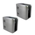 Stainless Glass Clamps - For 1/4" & 3/8” Glass - Set of 2