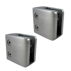 Stainless Glass Clamps - For 1/4" & 3/8” Glass - Set of 2