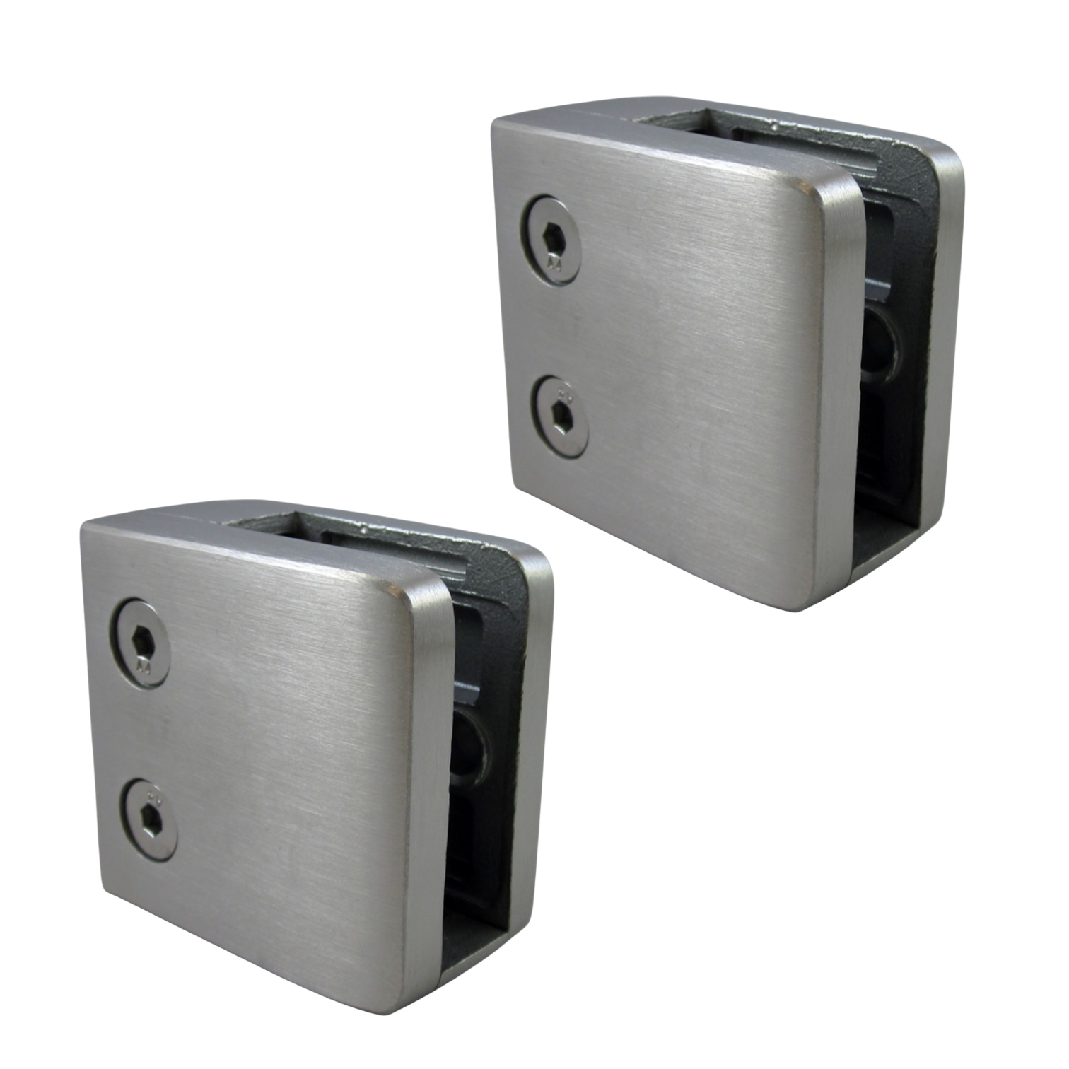 Stainless Glass Clamps - For 1/4" & 3/8” Glass - Set of 2